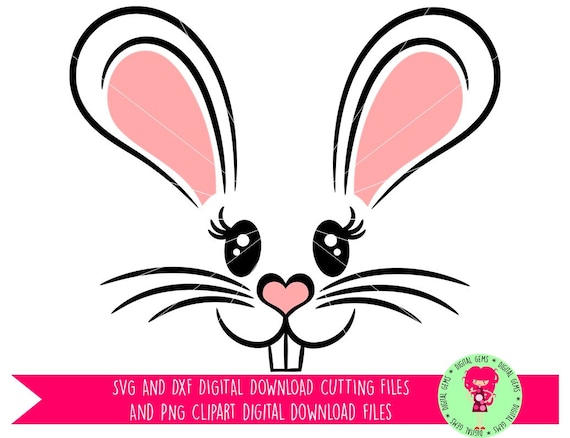 Download Easter Bunny Rabbit Face SVG / DXF Cutting File for Cricut