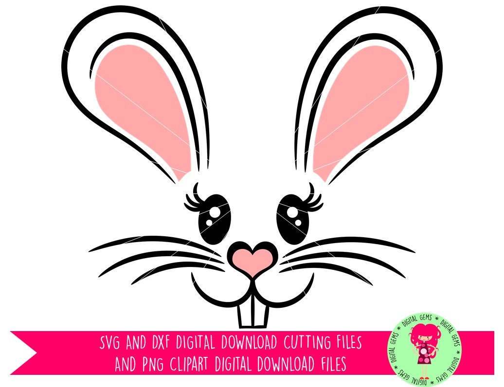 Download Easter Bunny Rabbit Face SVG / DXF Cutting File for Cricut