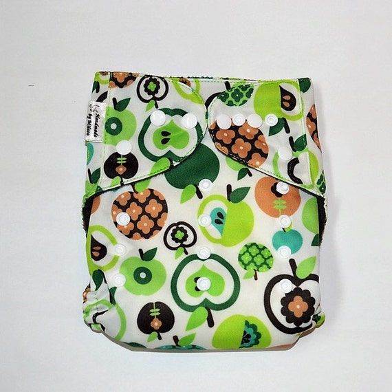AllInTwo Waterproof Apples Print PUL Cloth Pocket Diapers