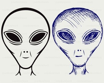 Alien ufo face extraterrestrial svg,alien clipart,alien svg,silhouette,alien cricut cut files,alien clip art,digital download svg,png,dxf