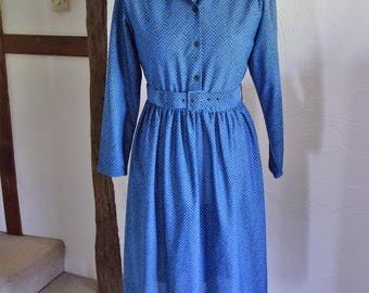 Vintage Carmelle blue day dress, UK size 14