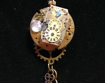 vintage watch steampunk necklace