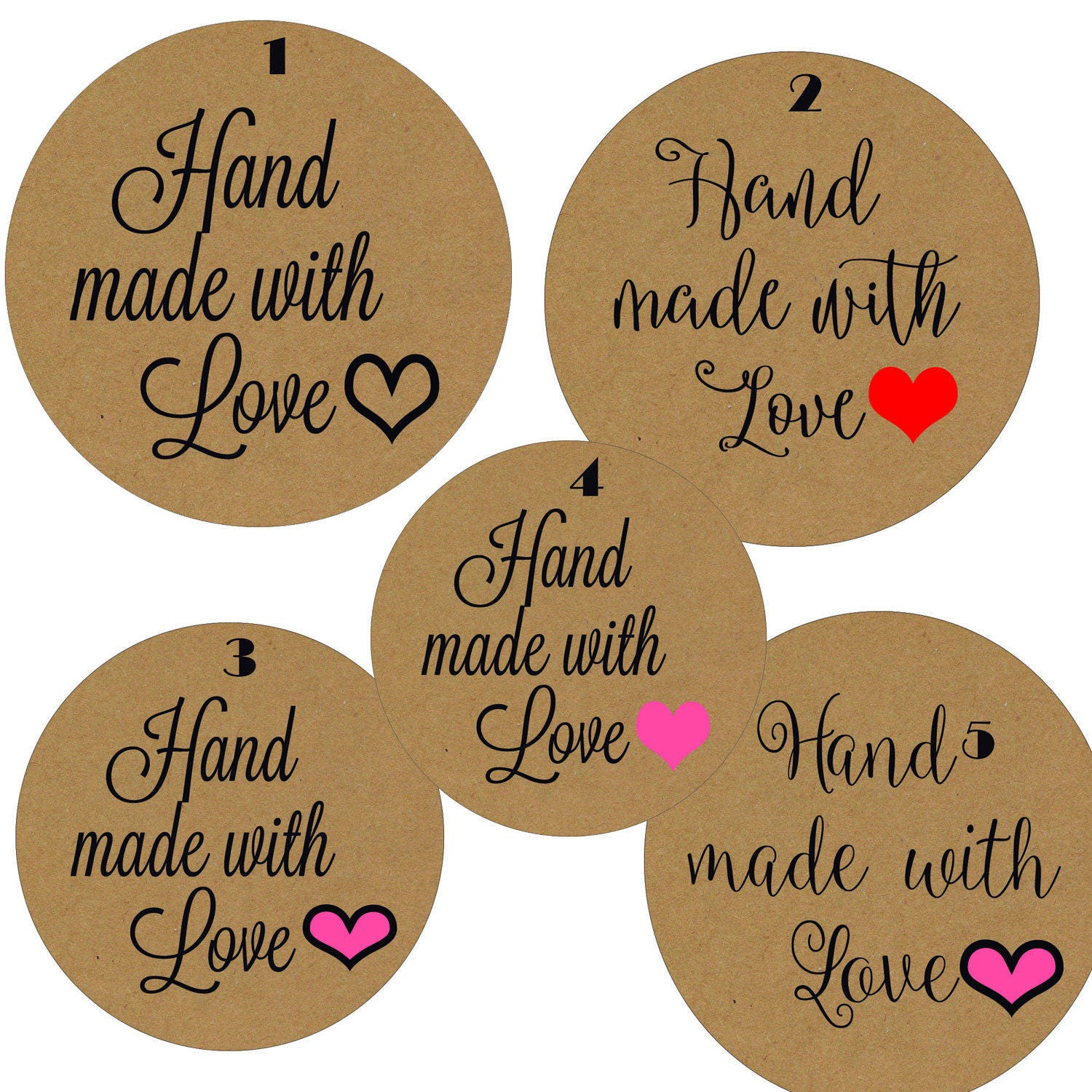 Hand made with love stickers hand made with love labels