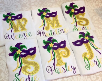 Mardi Gras Shirt! Girls Mardi Gras Shirt! Monogram Mardi Gras Shirt! Fat Tuesday Shirt! Personalized Mardi Gras, Mardi Gras with name!