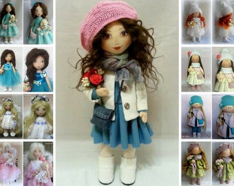 Interior decor doll Handmade doll Fabric doll white violet color Soft doll Cloth doll Tilda doll Interior doll by Master Irina E