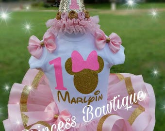 Minnie tutu, minnie gold tutu, minnie mouse tutus, pink and gold tutus, minnie pink and gold, minnie mouse