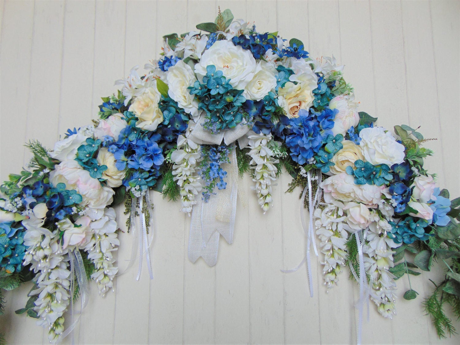 Blue Floral Swag Blue White Wedding Swag Floral Swag