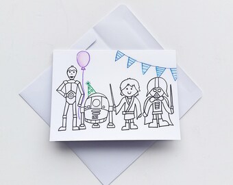 Cute Star Wars Birthday Card / Star Wars Birthday Card / Star Wars Card / Starwars Birthday Card / Birthday Card