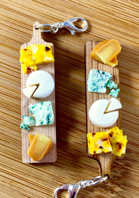 Polymer clay cheese artisan board food charm jewelry