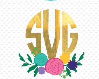 Flower svg, flower monogram svg, flower monogram, svg, svg files, monogram svg, silhouette, cricut, cut files ID#MF1