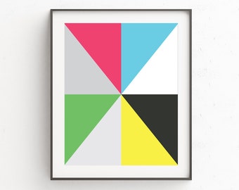 Mid Century Modern Wall Print, Contemporary Art, Colorful Wall Prints, Wall Art