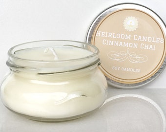 Cinnamon Chai Soy Candle - Tea Candle - seasonal candle - fall candle - holiday soy candle, home decor candle, home decor gift, white candle