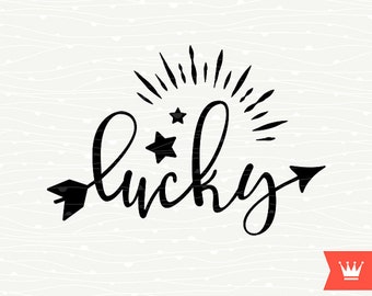 Lucky SVG Decal Cutting File St. Patricks Day Lucky Sweet Little Lady Child Infant Shirt Iron On Transfer Cricut Explore, Silhouette Cameo
