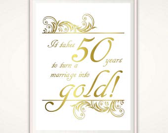 50th Anniversary Gifts for Parents - 50th Anniversary Print, Wedding Anniversary Poster, Golden Anniversary Gift Ideas, Parents Anniversary