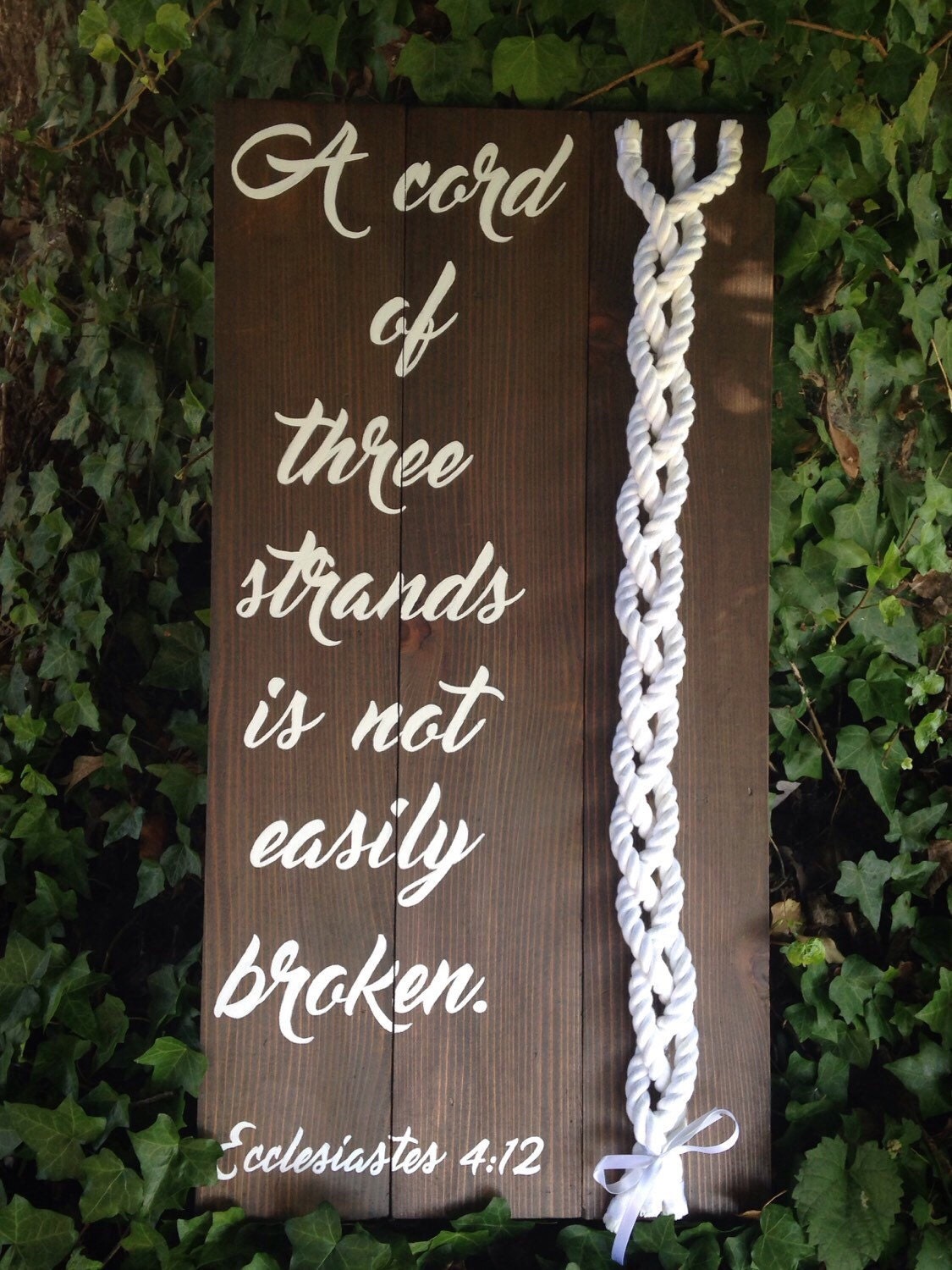 A cord of three strands is not easily broken hand painted