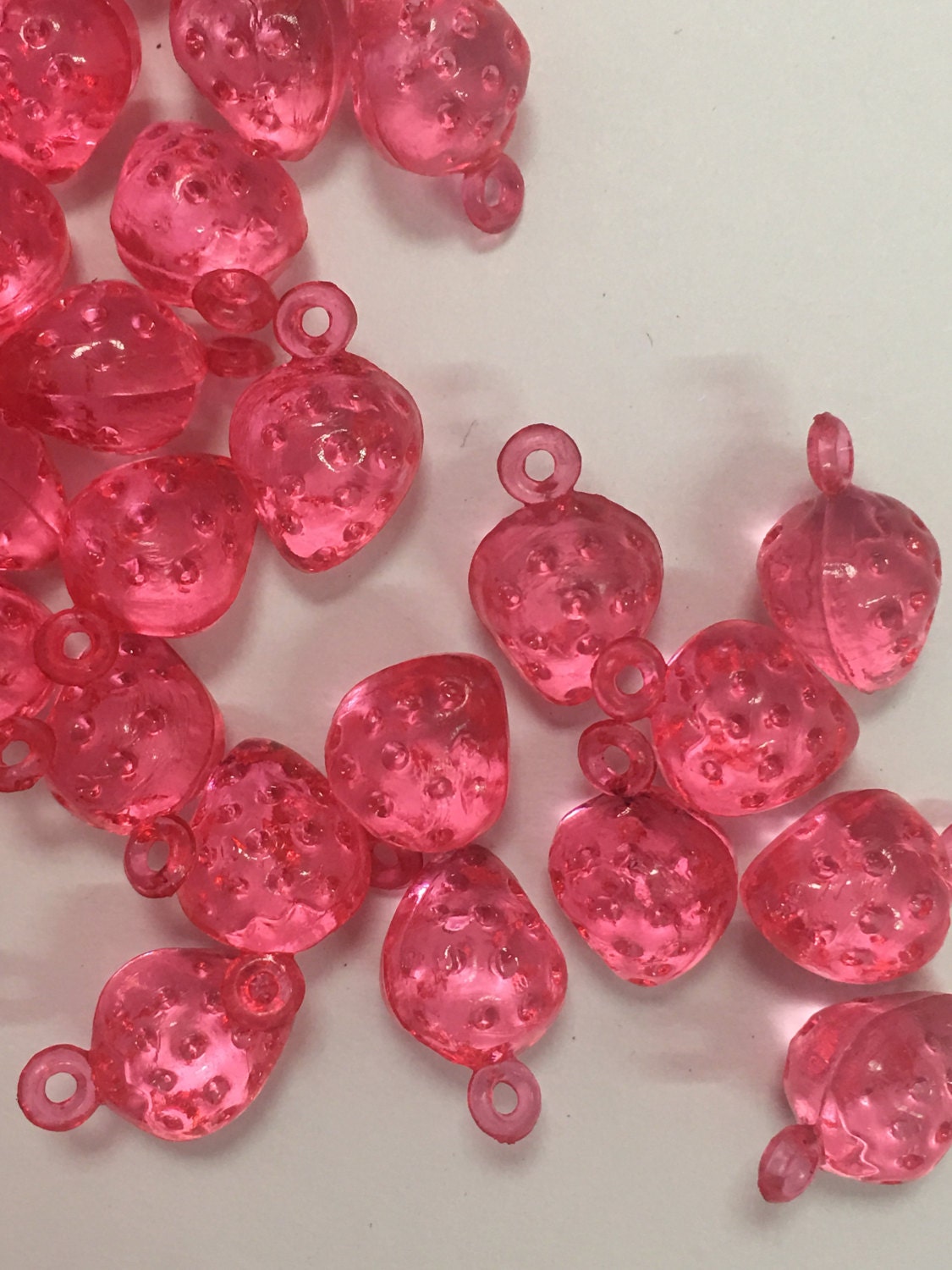 Pink Strawberry Beads-Strawberry Beads-Pink Beads-Fruits Beads-Beads ...