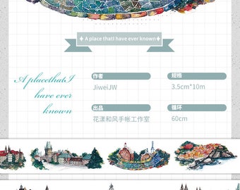 City Washi paper masking tape A place that I have ever known/ Europe/Fantasy Castle/ Paris