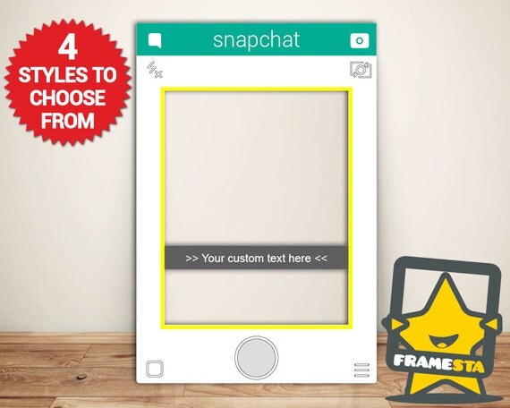 Snapchat Frame Custom Designed Photo Booth Prop Digital File