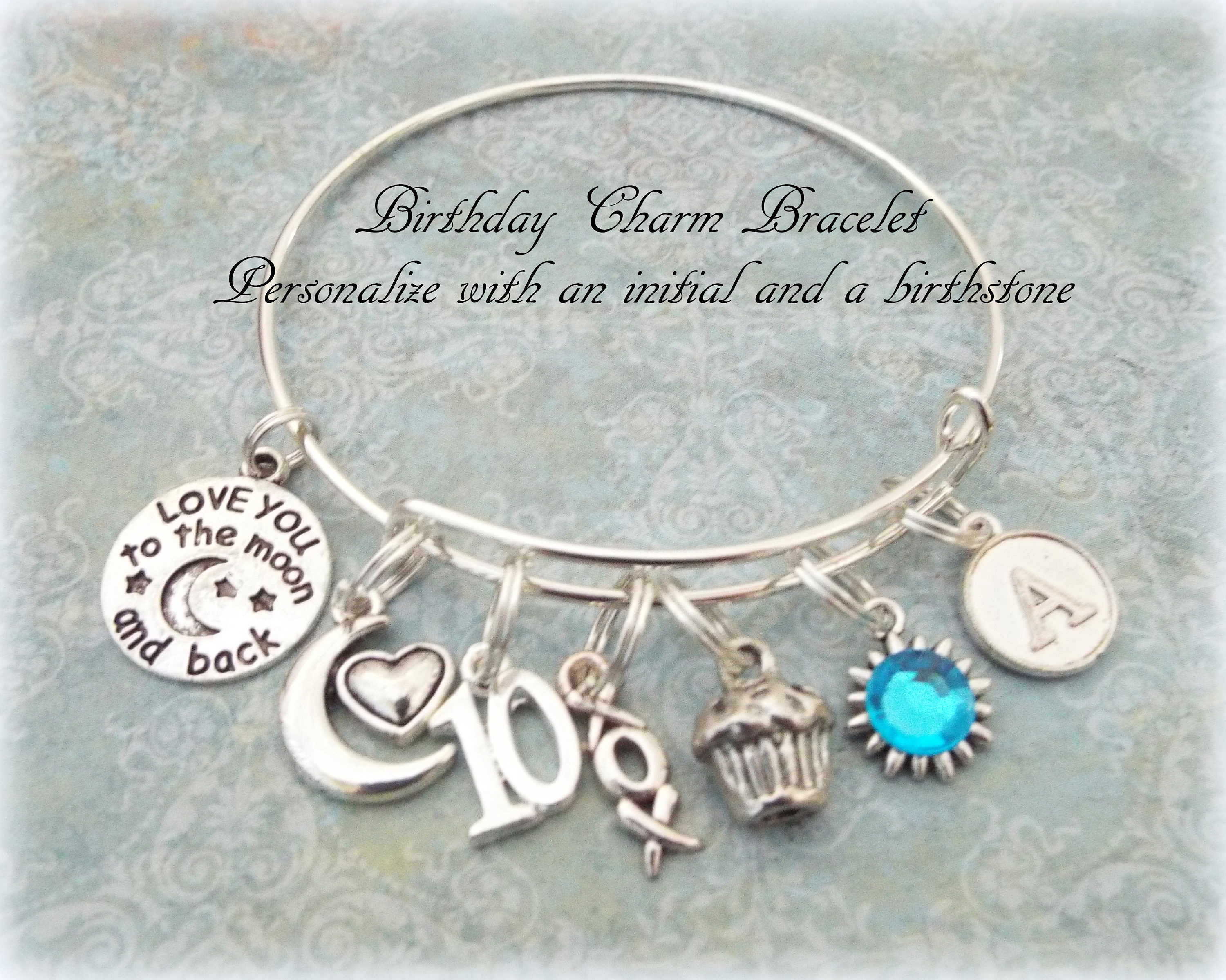 Birthday Bracelet for Girl Turning 10, Personalized