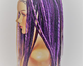 Synthetic dreads, Double ended dreads, full head dreads, synthetic dreadlock extensions, kanekalon dreads, purple dreadlocks