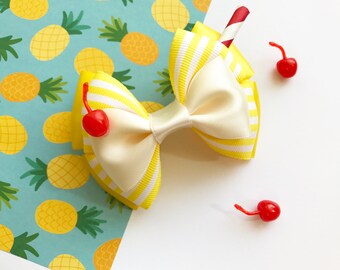Pineapple Dole Whip Inspired Hair Bow