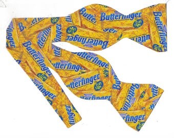 Butterfinger Candy Bar Self-tie Bow Tie | Chocolate candy bar bow ties | Chocolate bow ties | Candy bow ties | bow ties for men | fun ties