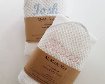 Baby Hooded Towel, Personalized Towel, Hooded Bath Towel, Baby Towel, Baby Gift, Hooded Towel, Baby Shower Gift, Embroidery, Bath Towel
