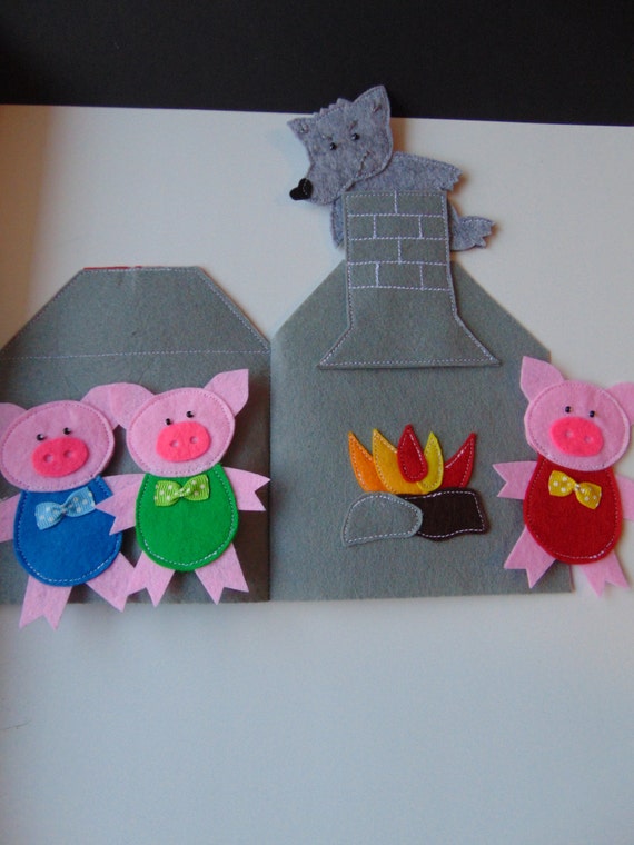 Three little pigs SET finger puppets