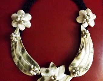 Handmade Large Shell & Macrame Necklace