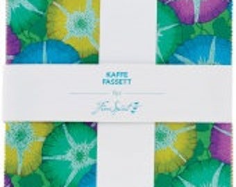 Dessus De Lit Carré Lumineux Kaffe Fassett - Motif Danse, Coton, 81x81 Carrés Environ