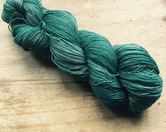 Simply Green ~ Hand Dyed Baby Camel & Silk Laceweight Yarn Wool