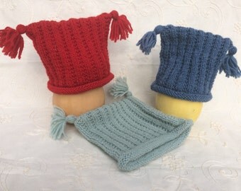 Wool ribbed knit baby hat