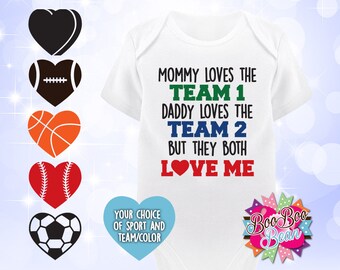 House Divided Onesie, House Divided Baby Bodysuit, Rival Team Bodysuit, Baby Shower Gift, Sports Fans Gifts, Sports Rivals, Unisex Baby Gift