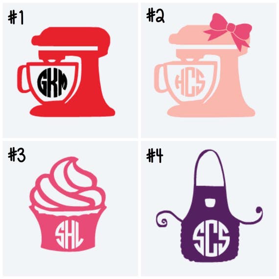 Download Baking Monogram Vinyl Decals Kitchen Aid Mixer Decal Apron