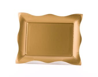 Gold Trays / Small and Large Dessert Trays / Dessert Plates / Appetizer plates / Cupcake Holder / Cookie Tray / Sweets Table / Bridal Tea