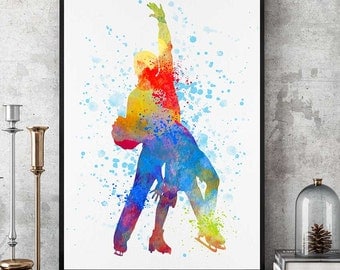 Ice skating painting | Etsy