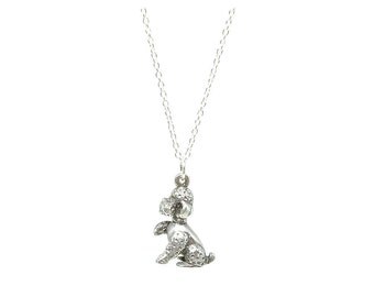 Vintage Dog Necklace | Poodle Silver Charm | 1970s Silver Charm | Charm Necklace | Vintage Silver Charm Necklace | Vintage Necklace | Charms