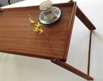 Mid-Century Kalmar Danish Design Teak Wood Serving/Breakfast Folding Tray - Made in Thailand