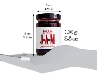 Port Wine JAM Spread with a hint of blackberries 100g. Valentine's Day Gift. Unique Birthday Gift. Unique gift. Gift for friend.