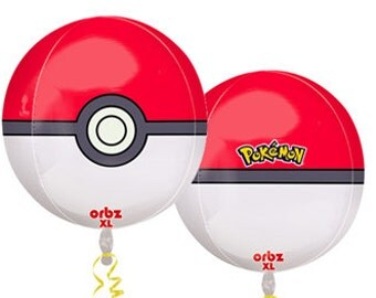 POKEBALL 16" Orbz BALLOON Pokemon Ball Birthday Party Supplies Decorations Centerpiece Photo Prop Backdrop