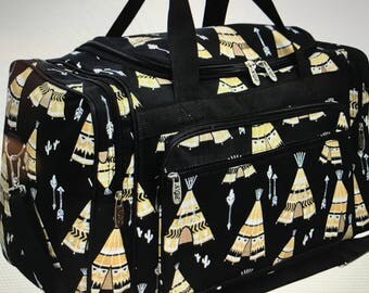 Monogram Duffle-Teepee Duffle Bag-Personal Duffle-Custom Duffle Bag- Personalized Gift-Duffle Bag-Tribal Duffle- Travel Bag-Arrow Duffle Bag