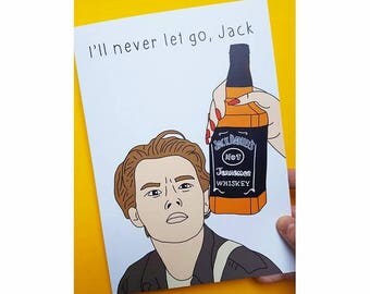 A5 Funny Quirky Jack Daniels Whiskey Jack Dawson Rose Titanic Birthday Card / Any Occasion Card
