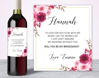 Will you be my bridesmaid gift, Asking Bridesmaid, Bridesmaid Proposal, My turn to pop the question, Bridesmaid Gift Thank you Wine Label