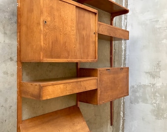 Mid century modern wall unit walnut