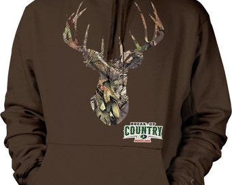 Deer Head, Mossy Oak Break-up Country Camo Hooded Sweatshirt, NOFO_00825