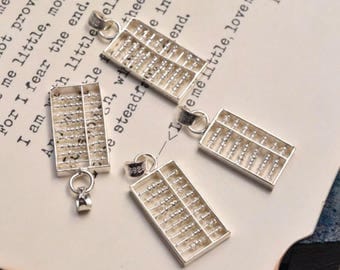 4 pcs sterling silver abacus charm pendant