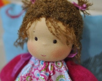 Textile Waldorf doll baby Toffee 7,87" (20 cm) MADE TO ORDER bambola waldorf, waldorf puppe, textile doll, Christmas gift