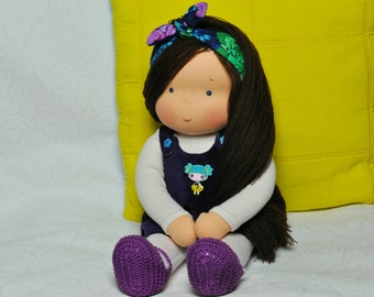 Textile Waldorf doll for kids 14,17 inch (36 cm) MADE TO ORDER