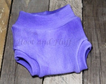 Wool interlock soaker, lavender, cloth diaper cover