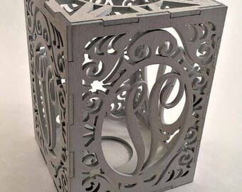 Monogrammed Wedding, Engagement candle holder, Wedding Lantern, Wedding Tealight, Personalized Candle, Wedding centerpiece